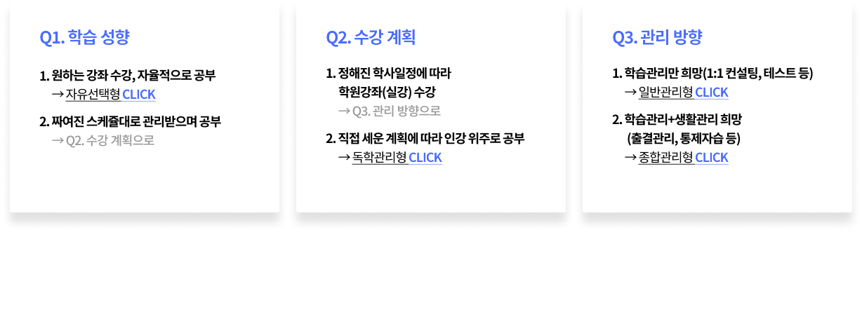 Q1. �н� ����/Q2. ���� ��ȹ/Q3. ���� ����